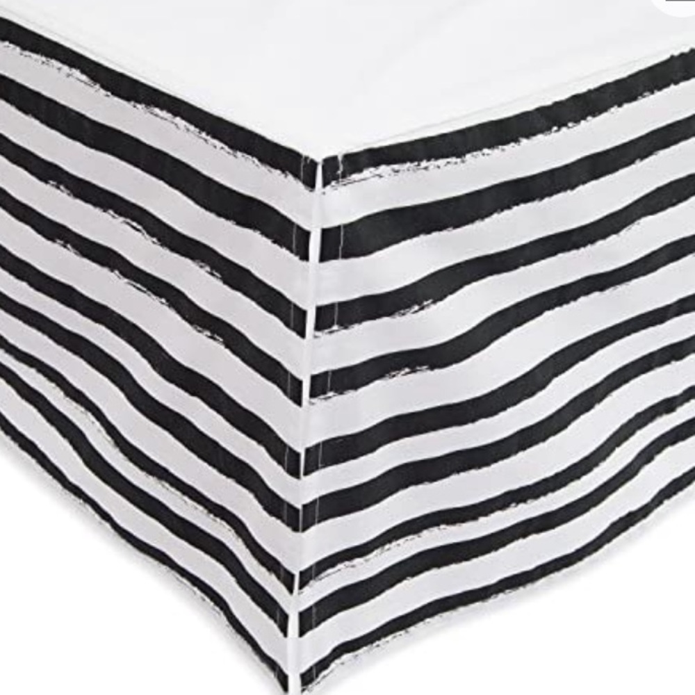 🔳FINAL$15🔚CRIB SKIRT. Little Unicorn Percale . Ink stripe.